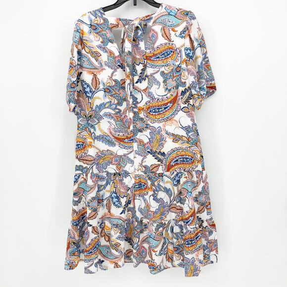 INC International Concepts Womens Paisley Dress XS White Multicolor Vneck NWT - Picture 6 of 11